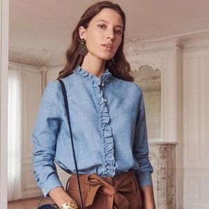 Sezane Chemise Solange in Chambray - size 38